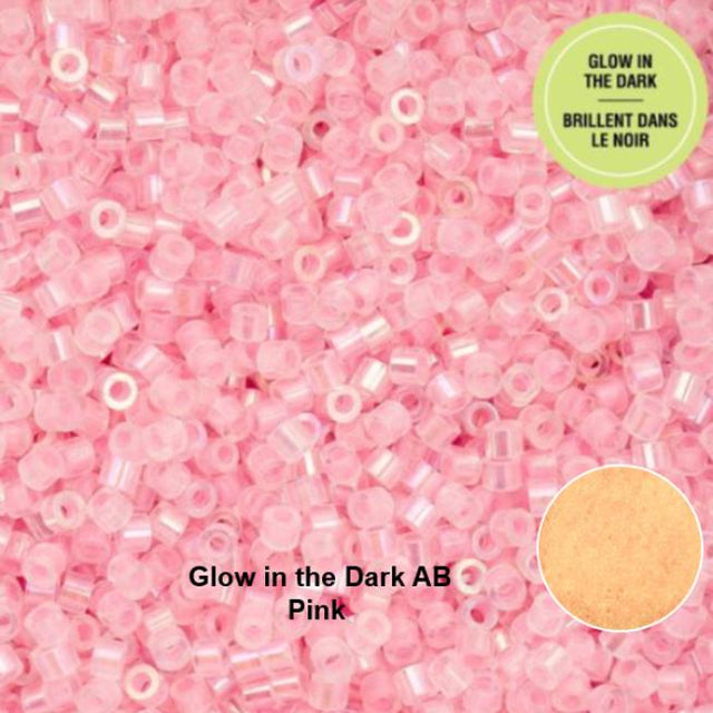 Cylin Bead 11/0 Glow in the Dark AB - White to Turquoise - 25 G Bag-CY11-1115
