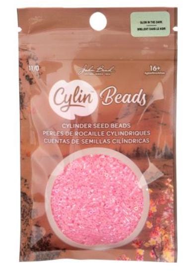 Cylin Bead 11/0 Glow in the Dark AB - Rose - 25 G Bag-CY11-1116