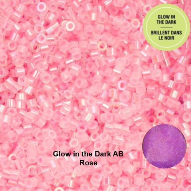 Cylin Bead 11/0 Glow in the Dark AB - Rose - 25 G Bag-CY11-1119