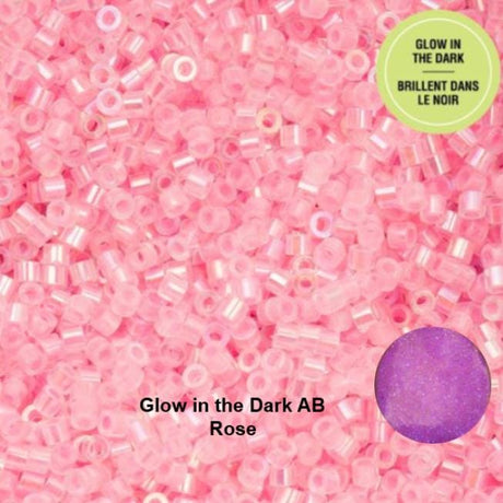 Cylin Bead 11/0 Glow in the Dark AB - Rose - 25 G Bag-CY11-1119