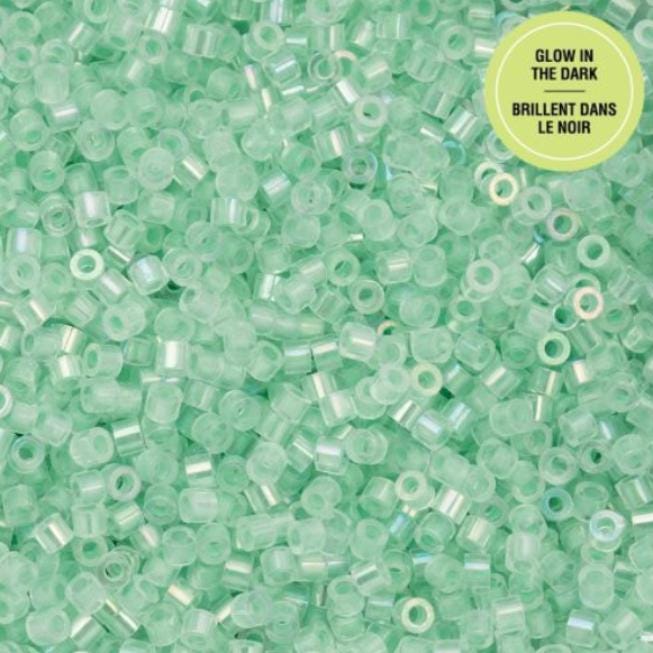 Cylin Bead 11/0 Glow in the Dark AB - Green - 25 G Bag-CY11-1125