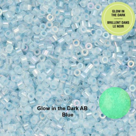Cylin Bead 11/0 Glow in the Dark AB - Blue - 25 G Bag-CY11-1130