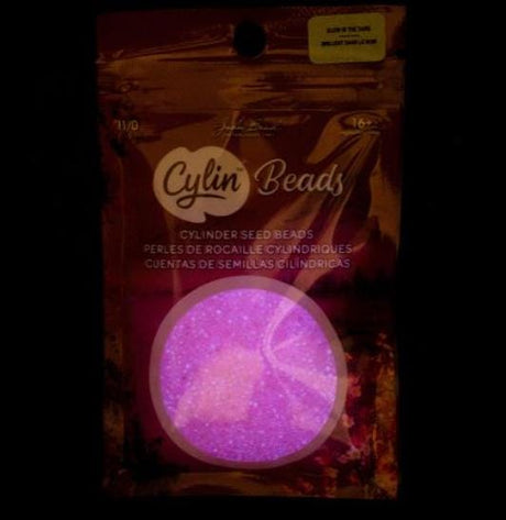 Cylin Bead 11/0 Glow in the Dark - Rose - 25 G Bag-CY11-1139