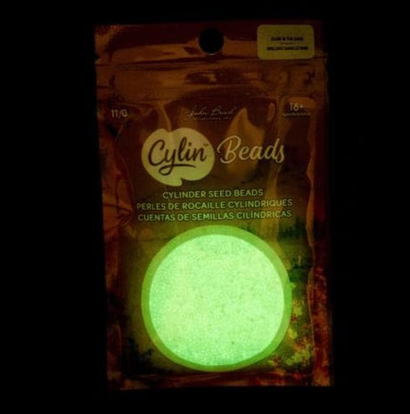 Cylin Bead 11/0 Glow in the Dark AB - White to Green - 25 G Bag-CY11-1114