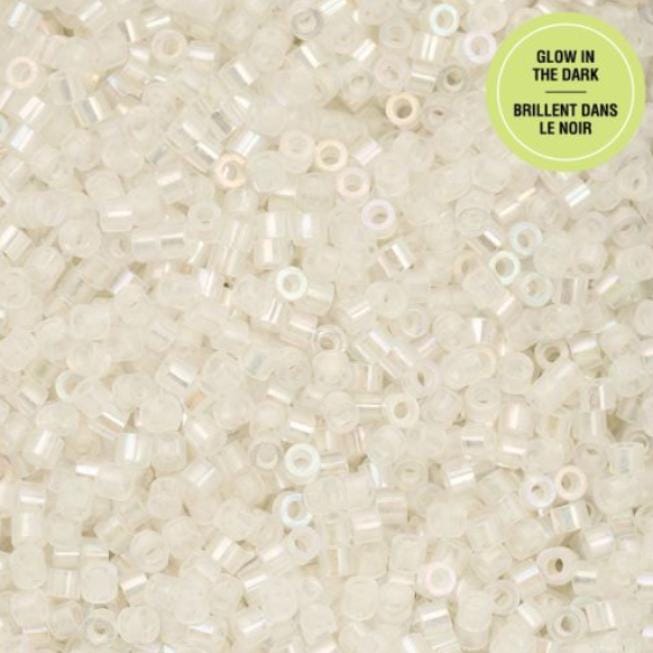 Cylin Bead 11/0 Glow in the Dark AB - White to Turquoise - 25 G Bag-CY11-1115