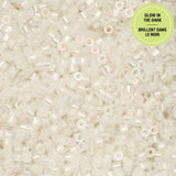 Cylin Bead 11/0 Glow in the Dark AB - White to Turquoise - 25 G Bag-CY11-1115