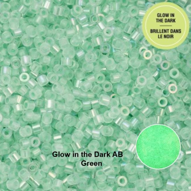 Cylin Bead 11/0 Glow in the Dark AB - Green - 25 G Bag-CY11-1125 