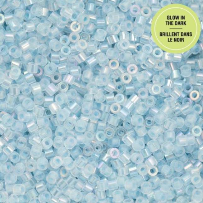 Cylin Bead 11/0 Glow in the Dark AB - Blue - 25 G Bag-CY11-1130