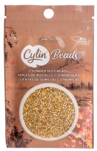 Cylin Bead 11/0 Gold Silver Lined - 25 G Bag-CY11-1200