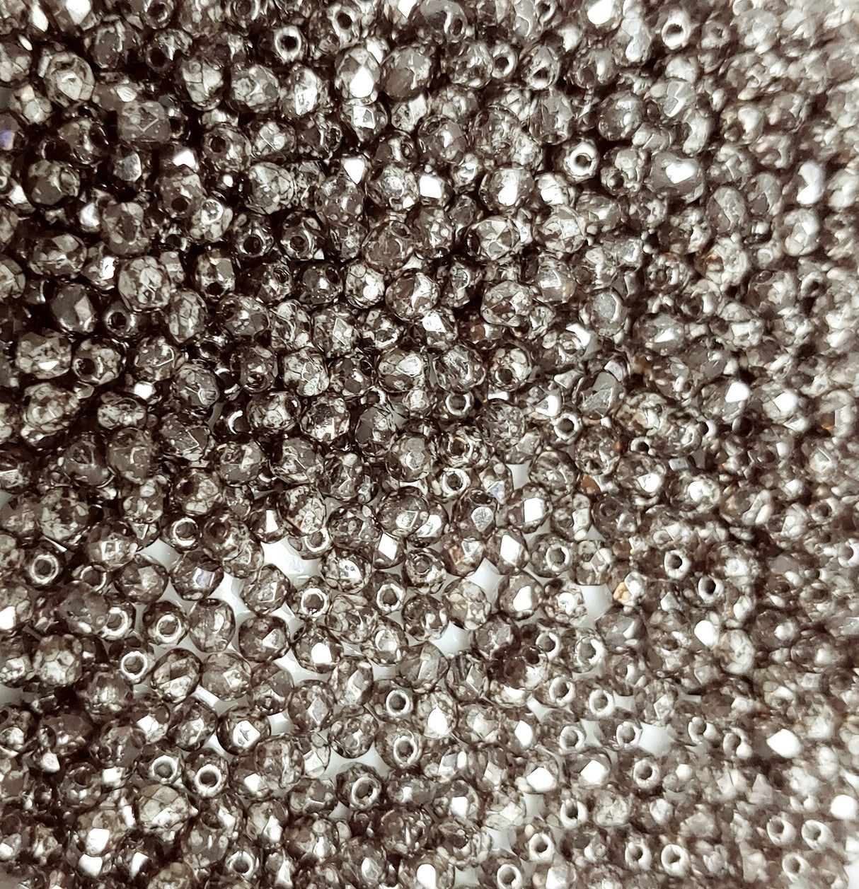 Crystal Antique Chrome 3mm Fire Polish, 00030-18549 Czech glass faceted round bead, 50 beads